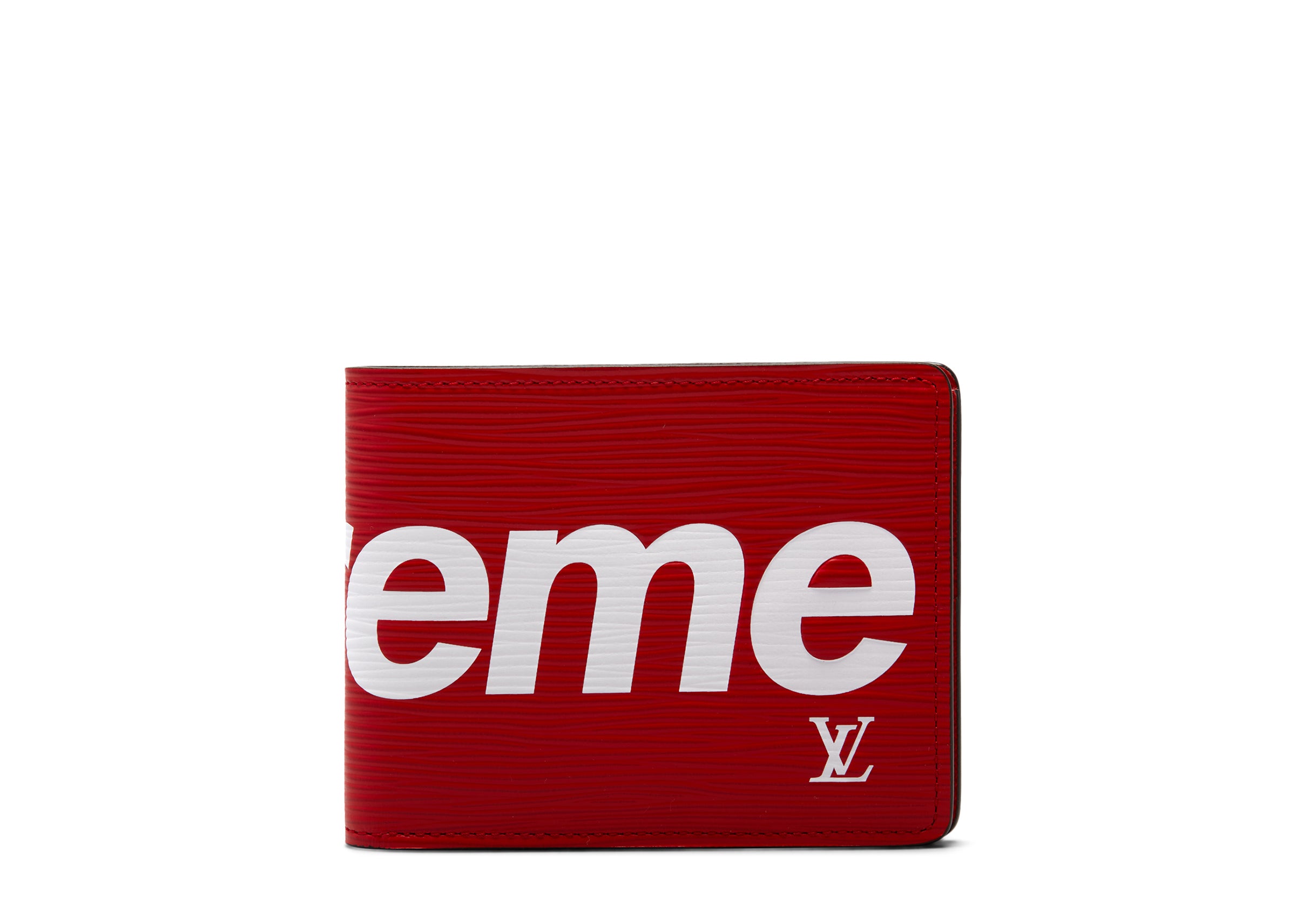 Louis vuitton x supreme slender wallet epi black best sale