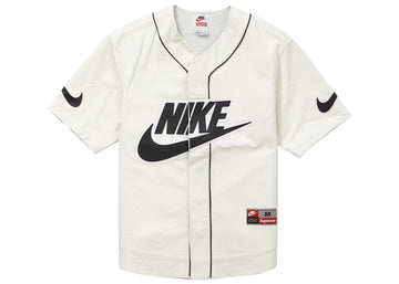 Supreme Nike Leather Baseball Jersey White