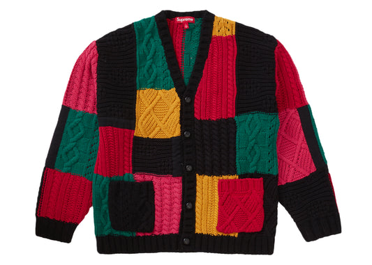 Supreme Patchwork Cable Knit Cardigan